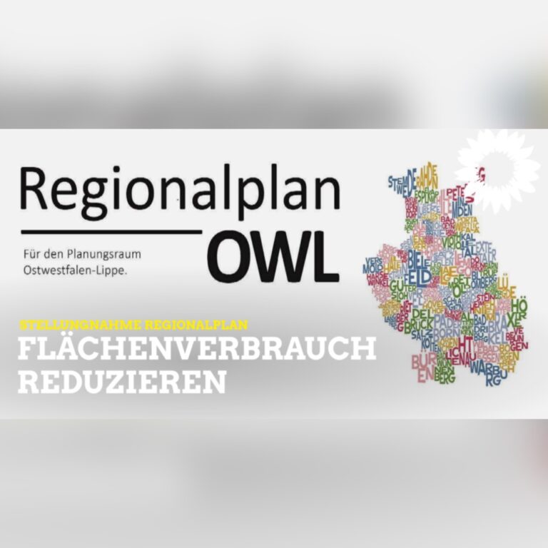 Stellungnahme zur Neuaufstellung des Regionalplans OWL