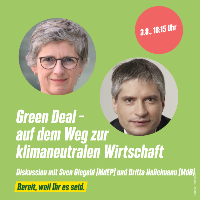 3.8. 18:15 Green Deal – auf dem Weg zur klimaneutralen Wirtschaft