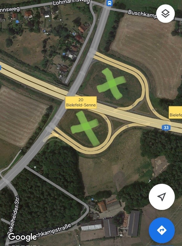 Aufforstung Bereich Ein- und Ausfahrt A33