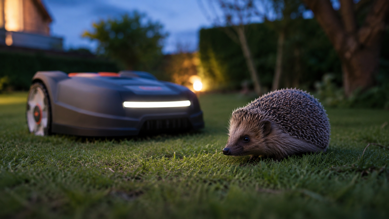 Igel und Mähroboter