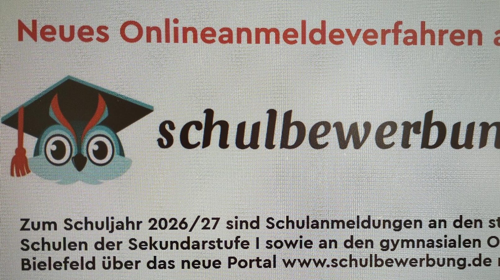 Schulanmeldungen digital. Die Stadt informiert